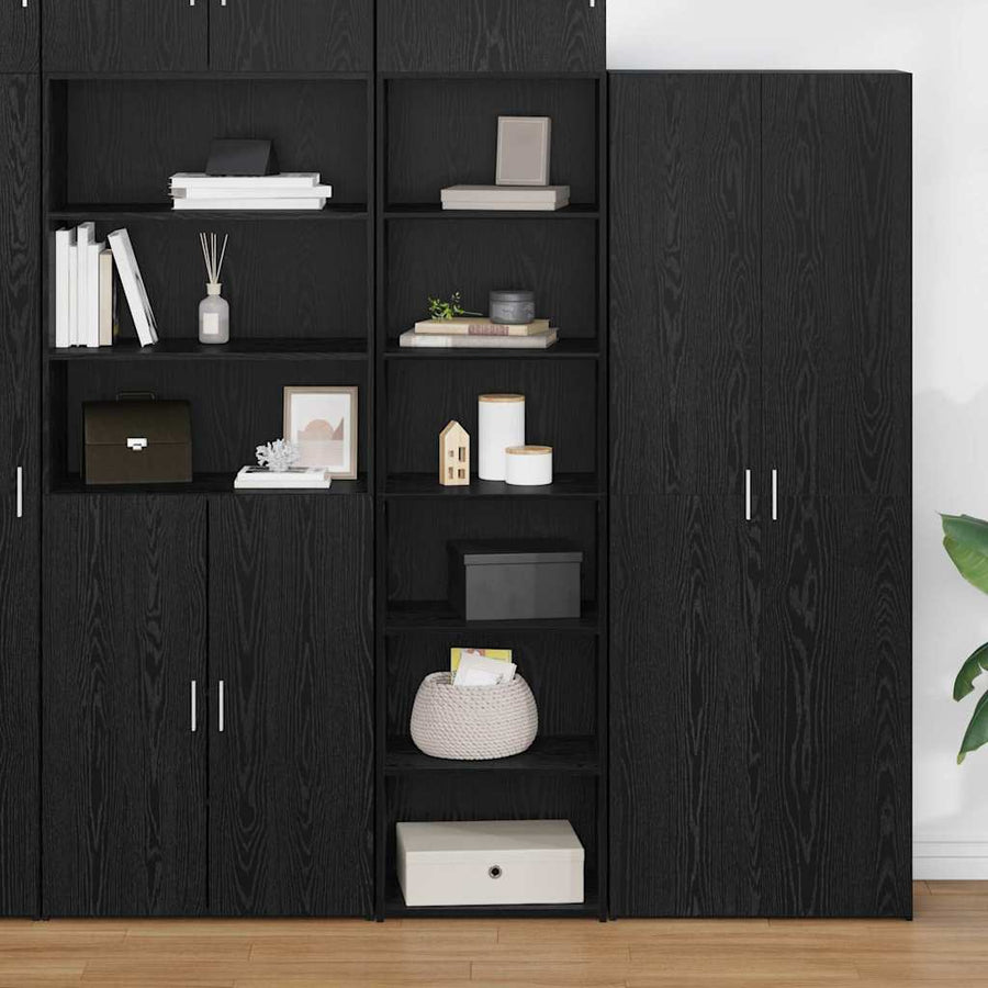 Kast Zwart Eiken 50 x 41 x 185 cm Bewerkt hout