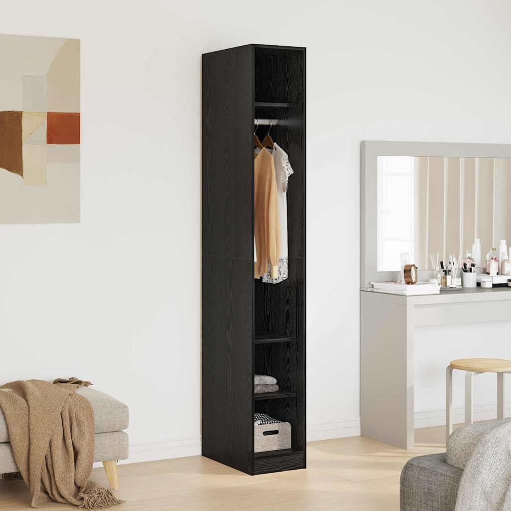 Kledingkast met plank Zwart Eiken 50 x 30 x 200 cm Bewerkt hout
