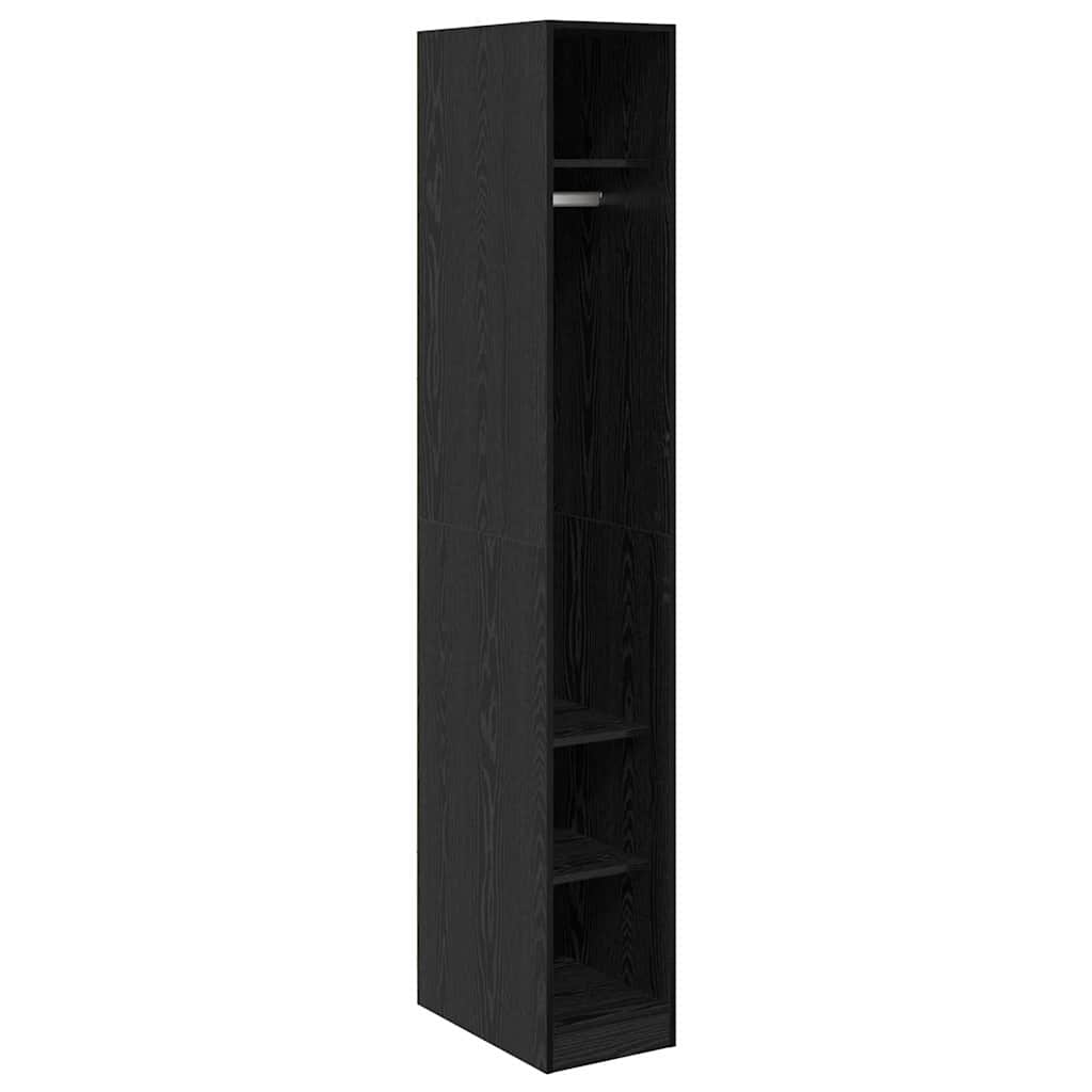 Kledingkast met plank Zwart Eiken 50 x 30 x 200 cm Bewerkt hout