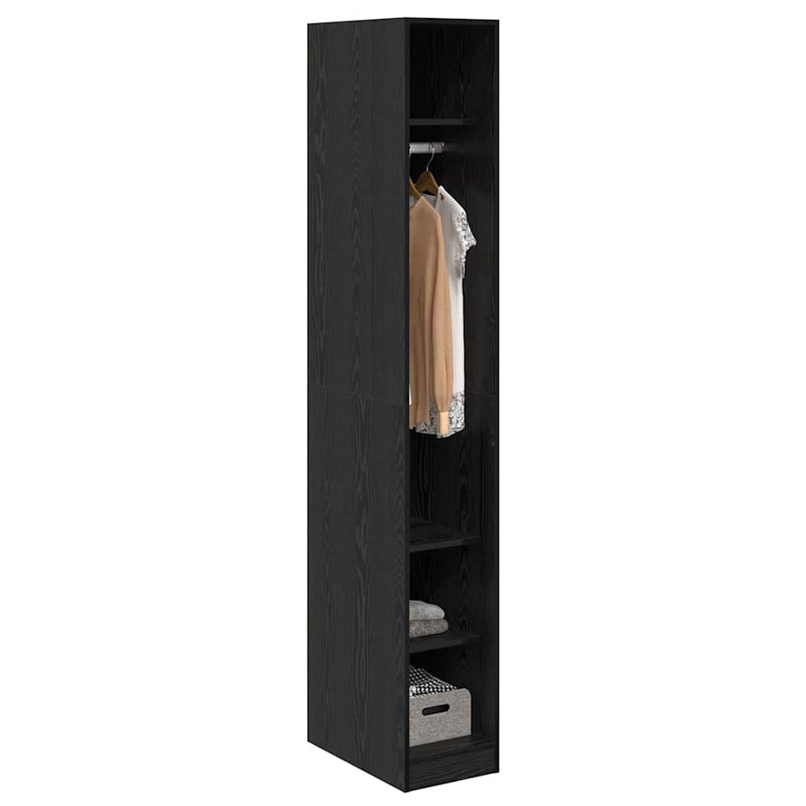 Kledingkast met plank Zwart Eiken 50 x 30 x 200 cm Bewerkt hout