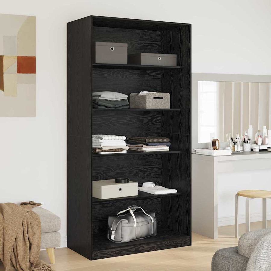 Kledingkast Zwart Eiken 100 x 50 x 200 cm Bewerkt hout