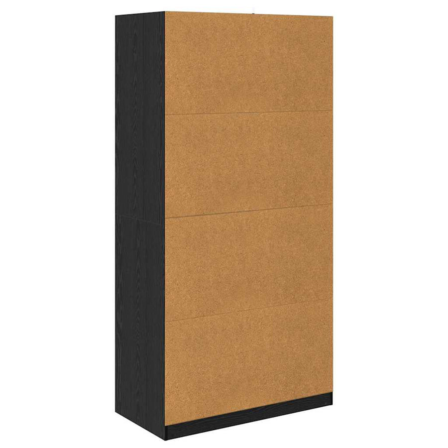 Kledingkast Zwart Eiken 100 x 50 x 200 cm Bewerkt hout
