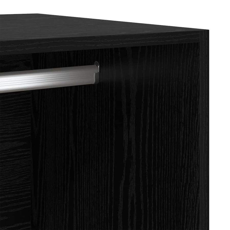 Kledingkast met plank Zwart eiken 30 x 50 x 200 cm Bewerkt hout