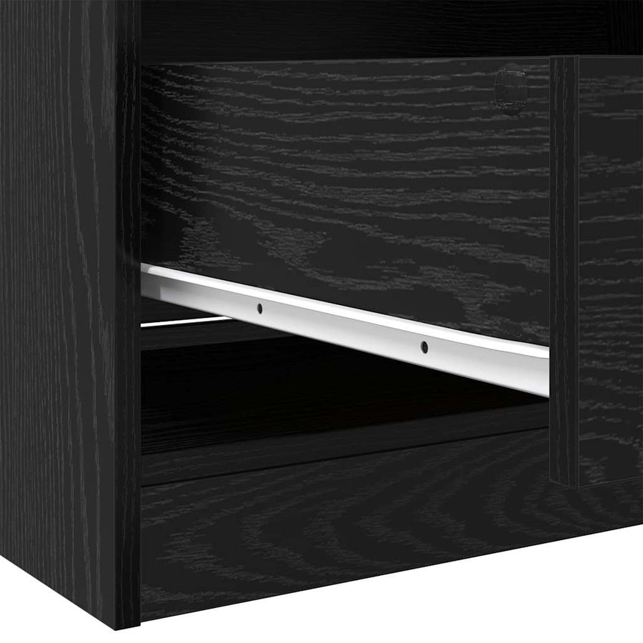 Kledingkast met plank Zwart eiken 30 x 50 x 200 cm Bewerkt hout