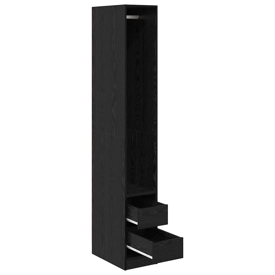 Kledingkast met plank Zwart eiken 30 x 50 x 200 cm Bewerkt hout
