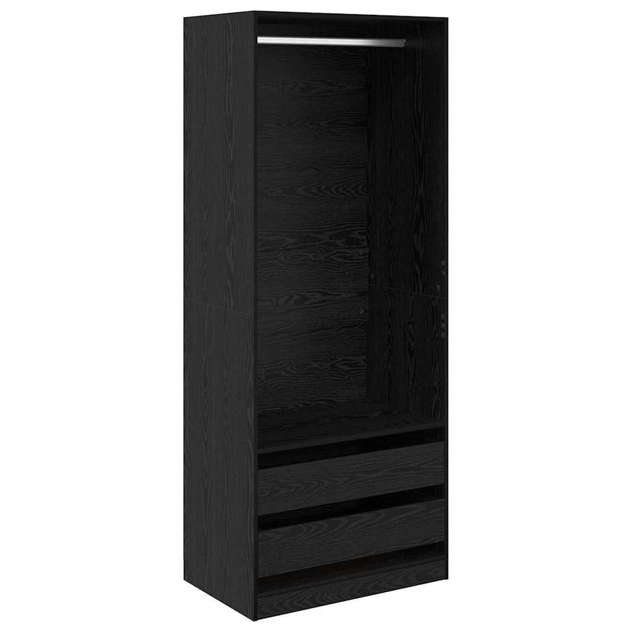 Kledingkast met lade Zwart Eiken 80 x 50 x 200 cm Bewerkt hout