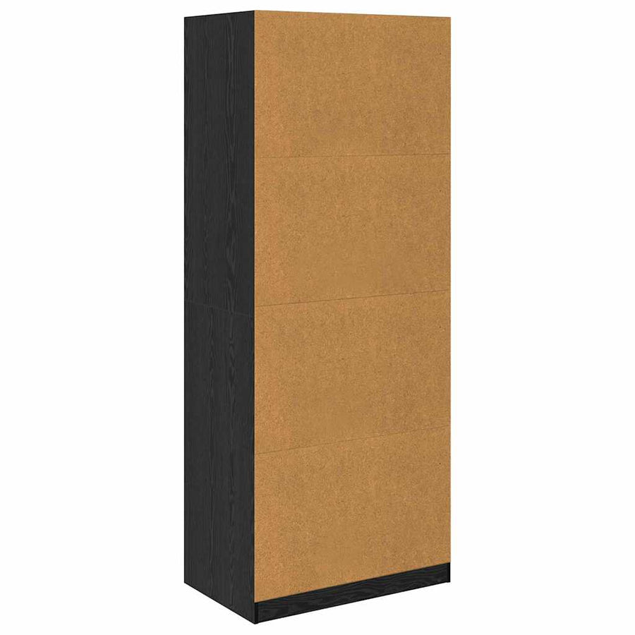 Kledingkast met lade Zwart Eiken 80 x 50 x 200 cm Bewerkt hout