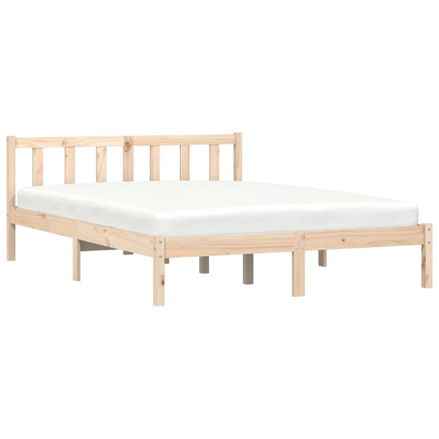 Bedframe Naturel 152 x 203 cm Massief Vurenhout