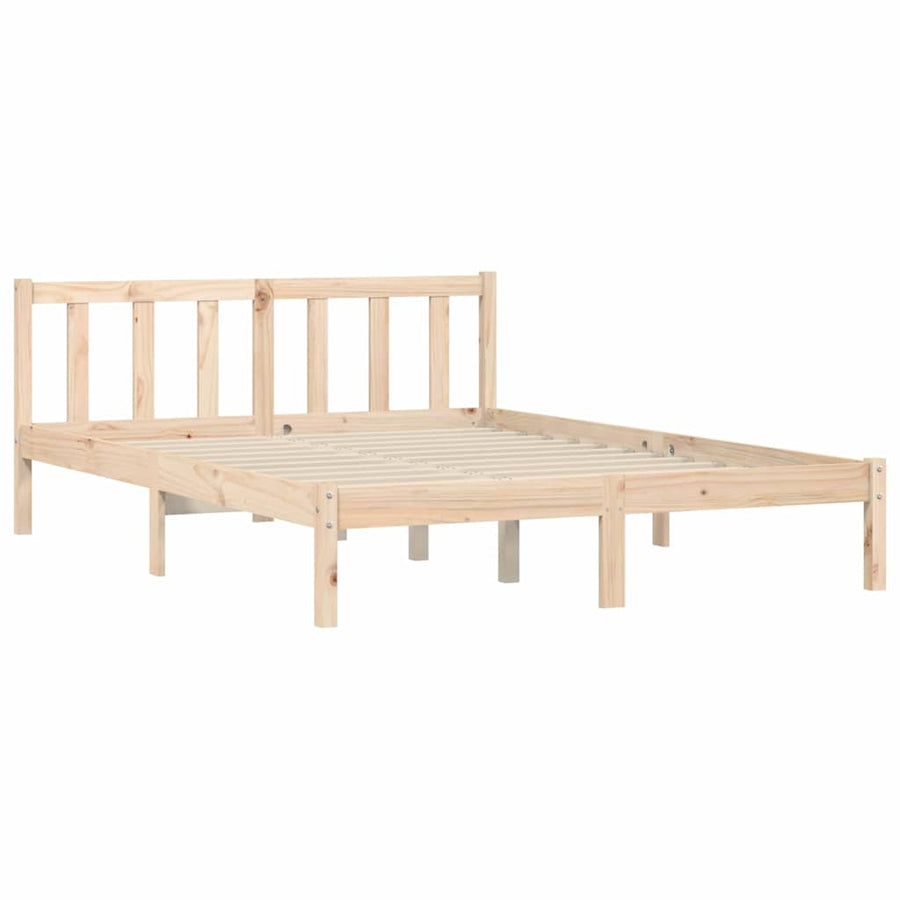 Bedframe Naturel 152 x 203 cm Massief Vurenhout