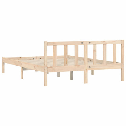 Bedframe Naturel 152 x 203 cm Massief Vurenhout