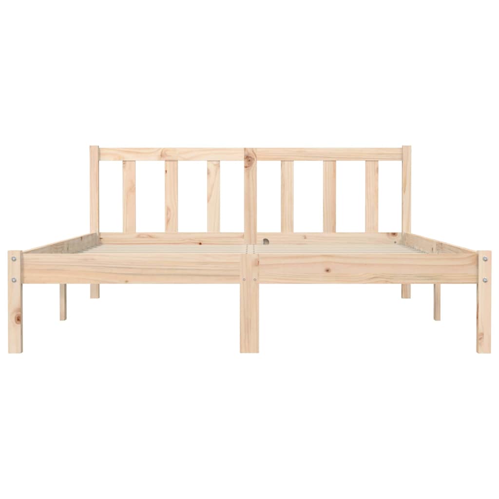 Bedframe Naturel 152 x 203 cm Massief Vurenhout