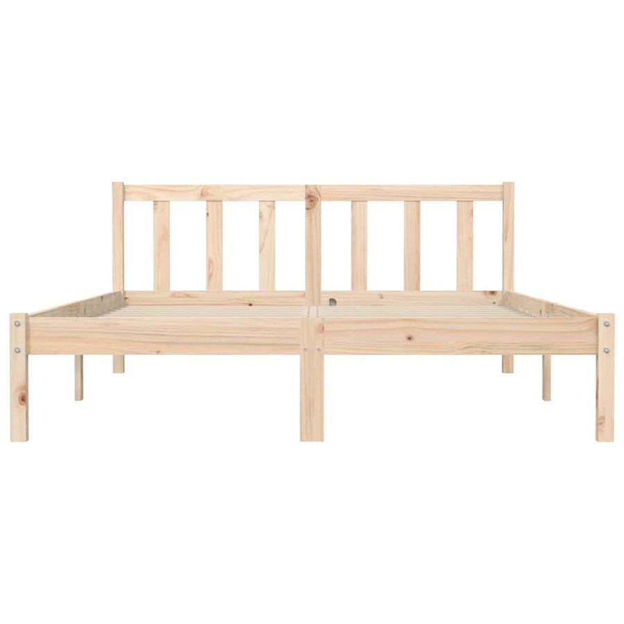 Bedframe Naturel 152 x 203 cm Massief Vurenhout