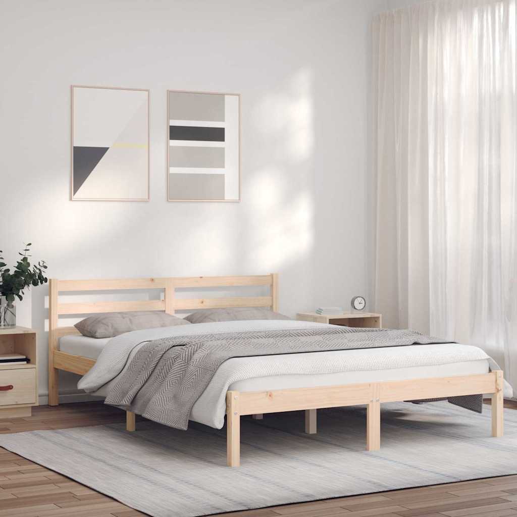 Bedframe Naturel 208,5 x 157,5 x 69,5 cm Massief Vurenhout