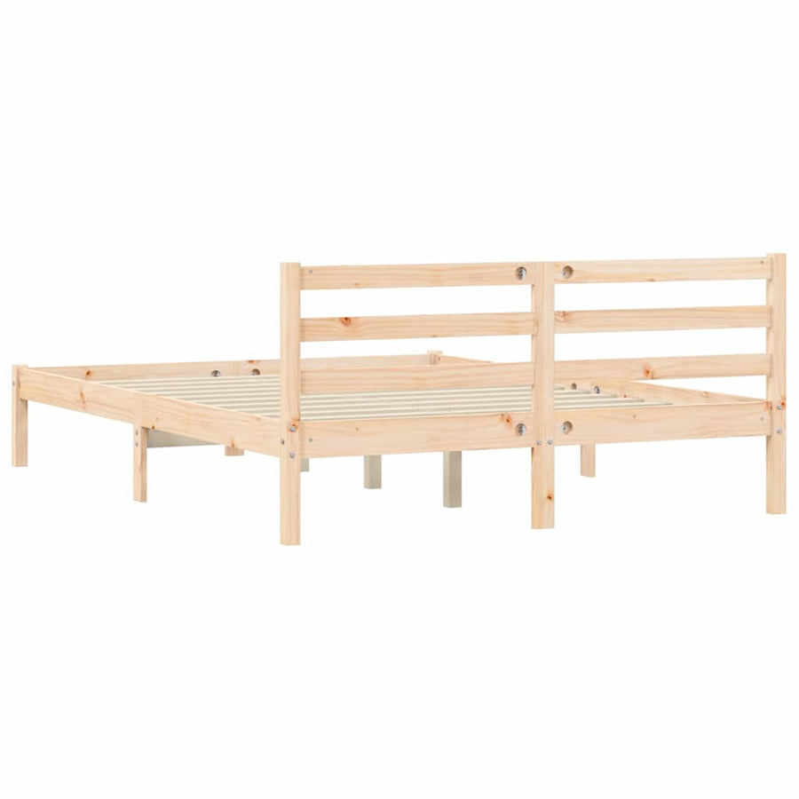 Bedframe Naturel 208,5 x 157,5 x 69,5 cm Massief Vurenhout