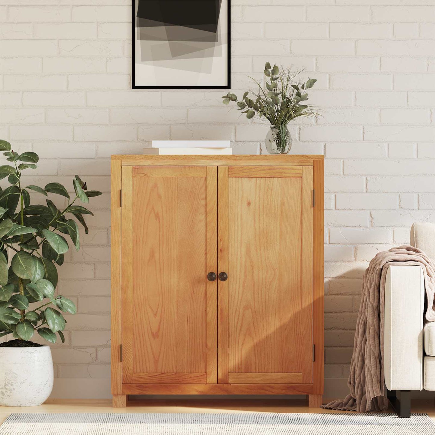 Kast met opslag met de deur Bruin Bewerkt hout