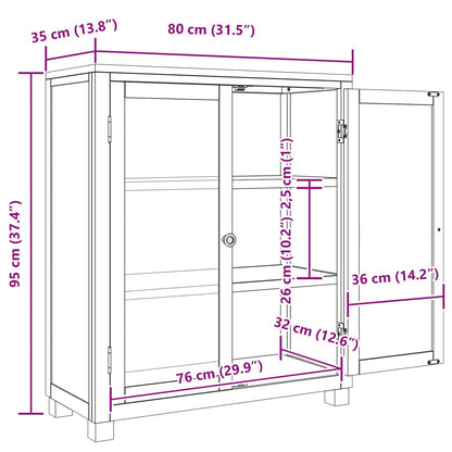 Kast met plank met opslag Bruin 80 x 35 x 95 cm Bewerkt hout