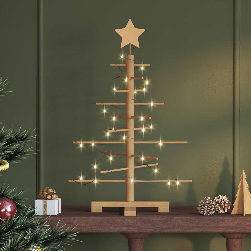 Houten kerstboom met standaard Bruin 75 cm Bamboe