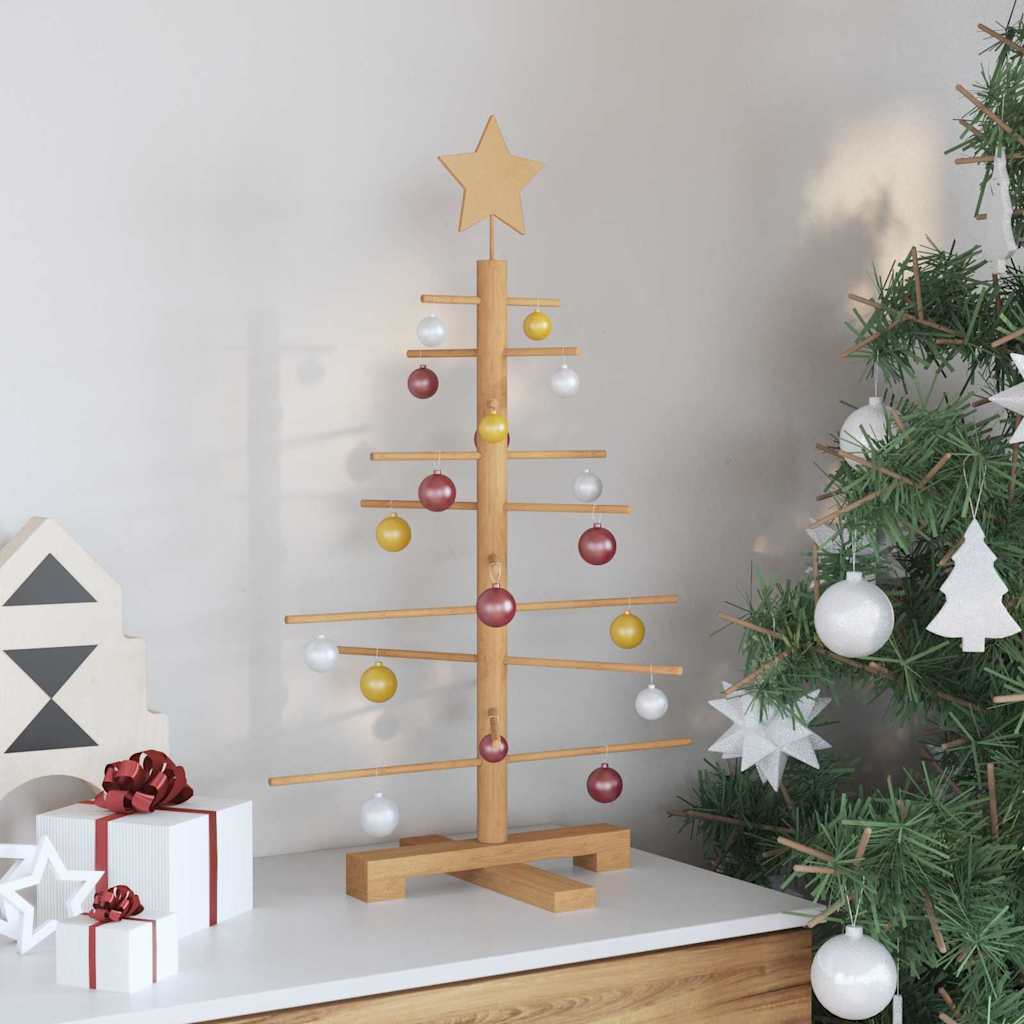 Houten kerstboom met standaard Bruin 75 cm Bamboe