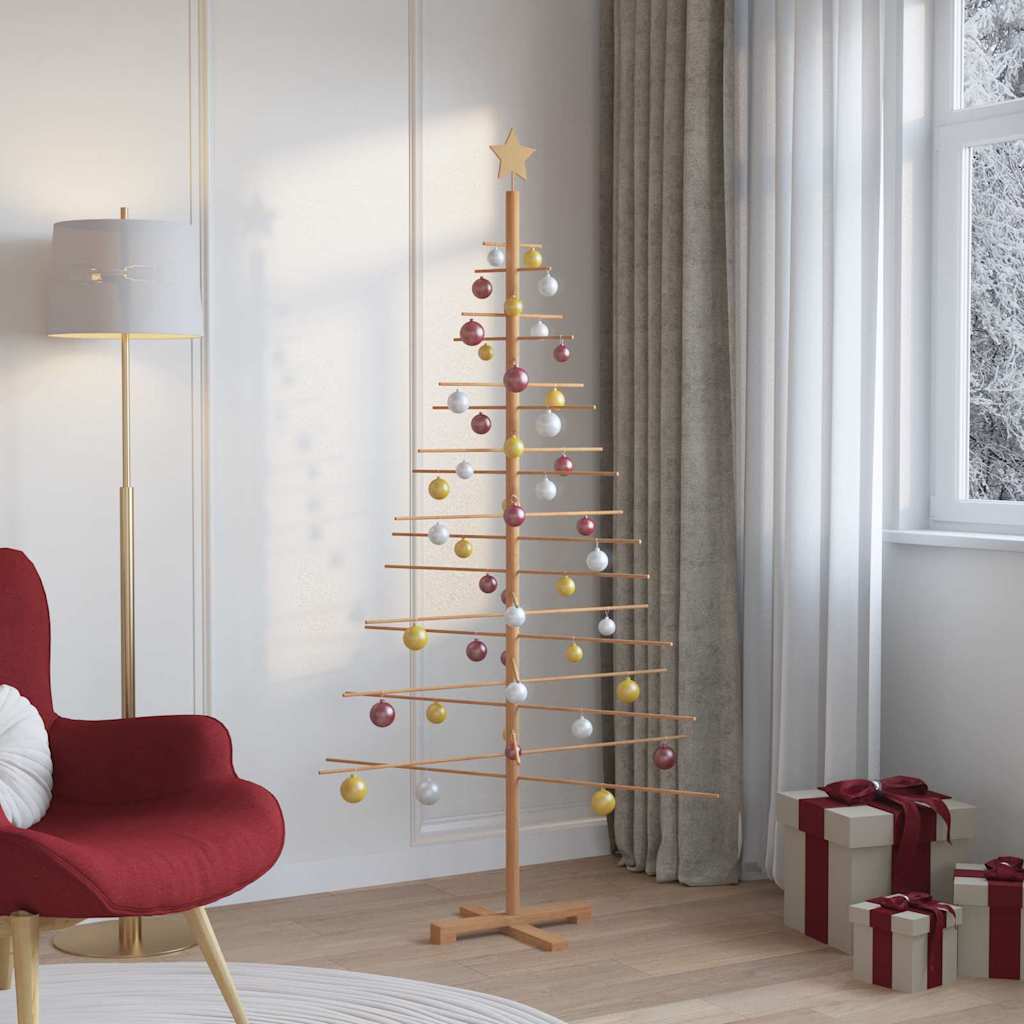 Houten kerstboom met standaard Bruin 180 cm Bamboe