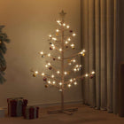 Wooden Christmas Tree with Stand Brown 125 cm Solid Pinewood