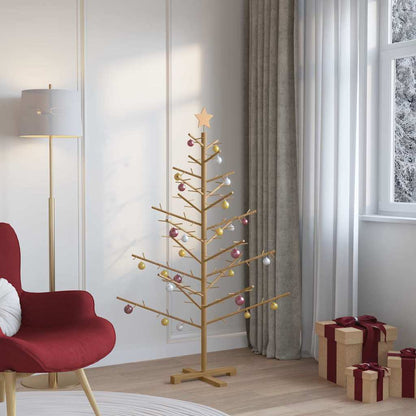 Houten kerstboom met standaard Bruin 150 cm Massief grenenhout