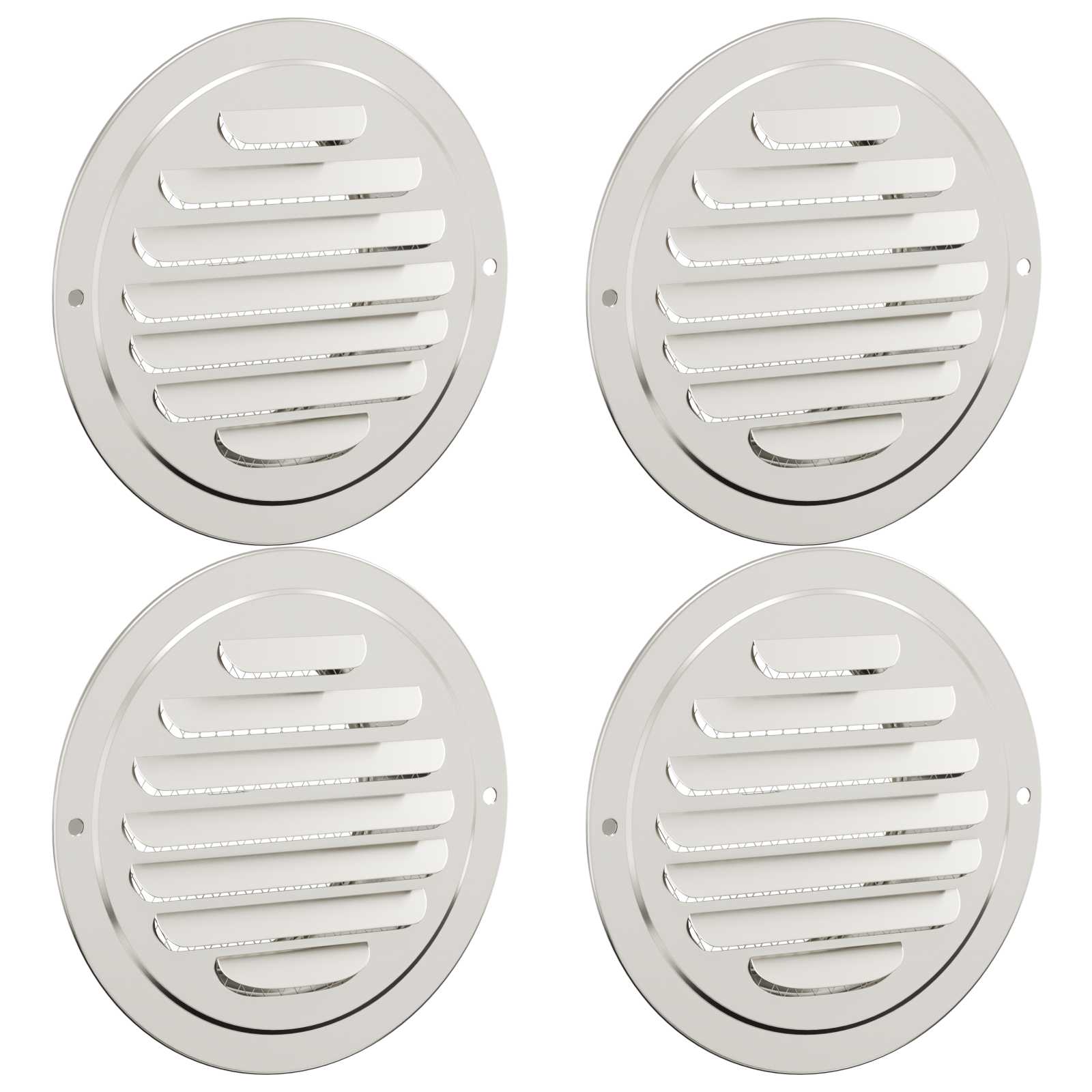 Luchtventilatie roosters 4 pcs Zilver 80 mm Roestvrij staal