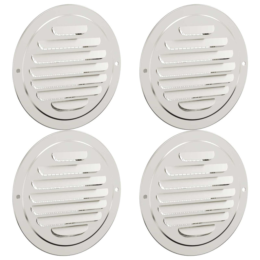 Luchtventilatie roosters 4 pcs Zilver 80 mm Roestvrij staal