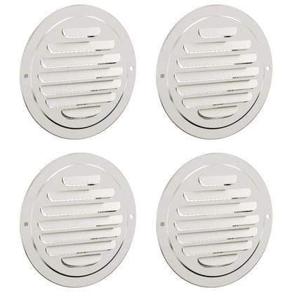Luchtventilatie roosters 4 pcs Zilver 100 mm Roestvrij staal