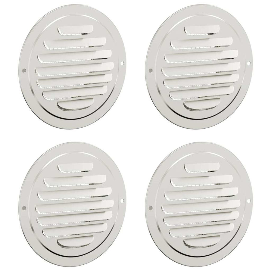 Luchtventilatie roosters 4 pcs Zilver 100 mm Roestvrij staal