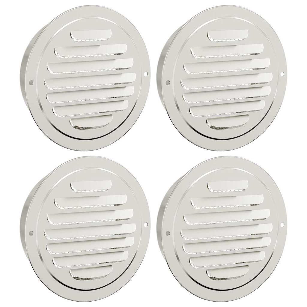 Luchtventilatie roosters 4 pcs Zilver 125 mm Roestvrij staal