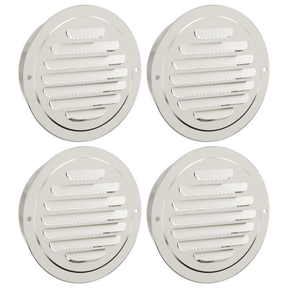 Luchtventilatie roosters 4 pcs Zilver 125 mm Roestvrij staal