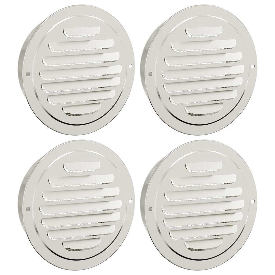 Luchtventilatie roosters 4 pcs Zilver 125 mm Roestvrij staal