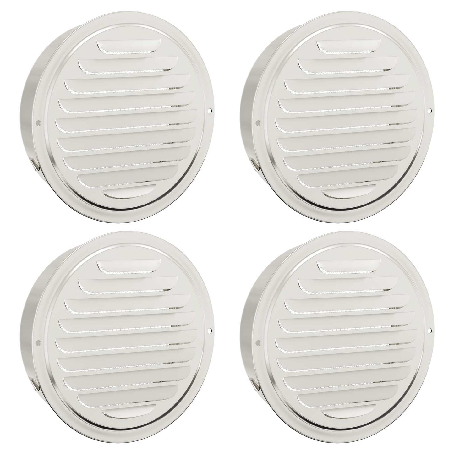 Luchtventilatie roosters 4 pcs Zilver 150 mm Roestvrij staal