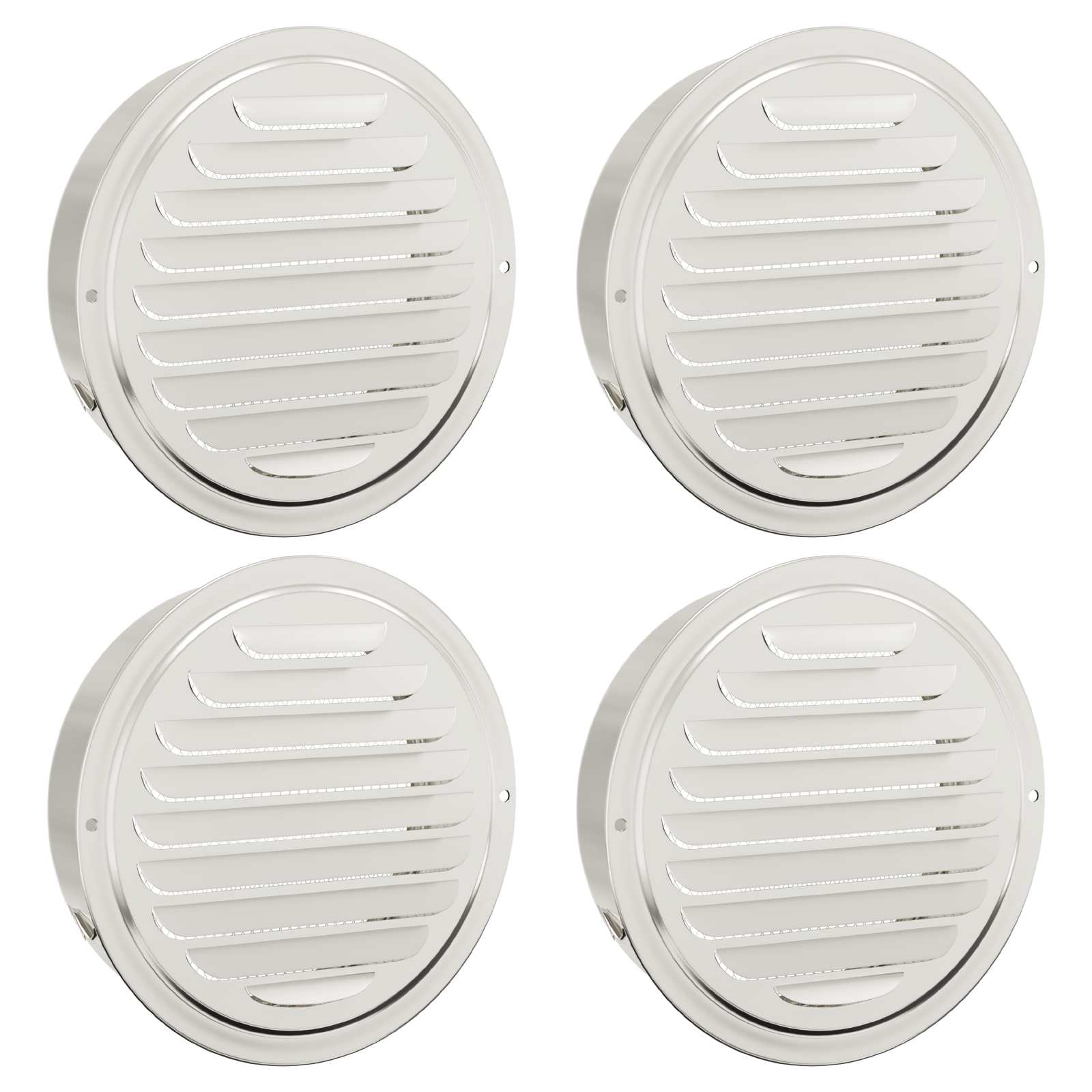 Luchtventilatie roosters 4 pcs Zilver 150 mm Roestvrij staal