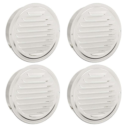 Luchtventilatie roosters 4 pcs Zilver 200 mm Roestvrij staal
