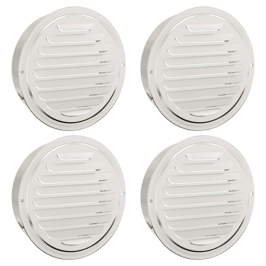 Luchtventilatie roosters 4 pcs Zilver 200 mm Roestvrij staal