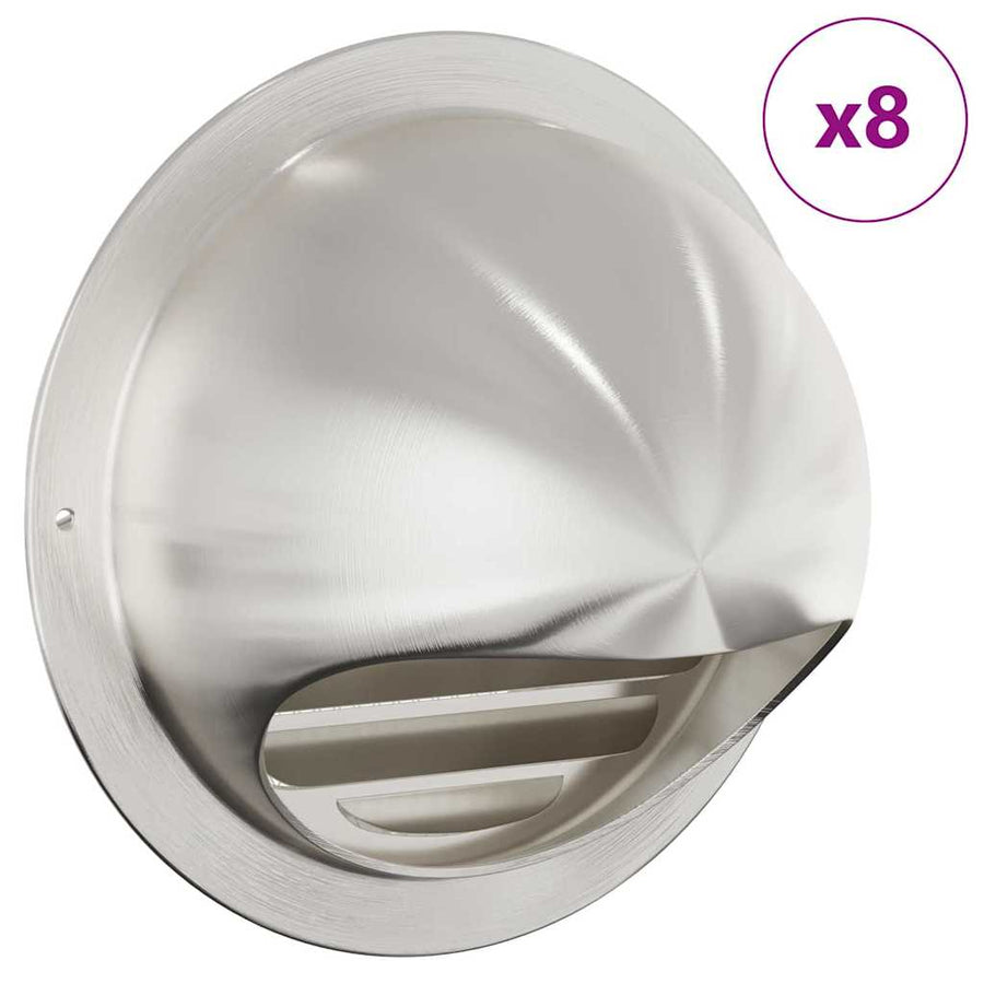 Luchtventilatie roosters 8 pcs Zilver 150 mm Roestvrij staal