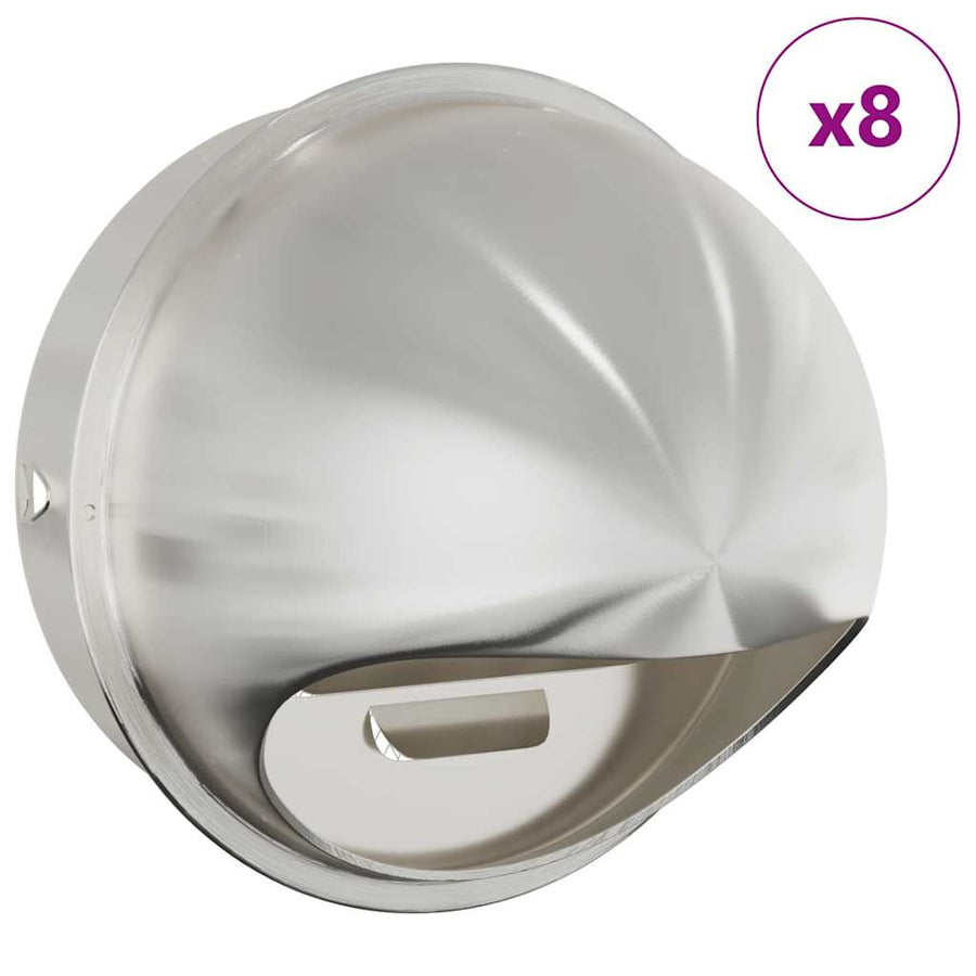 Luchtventilatie roosters 8 pcs Zilver 200 mm Roestvrij staal