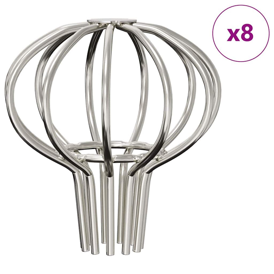 Bladvanger voor goot 8 pcs Zilver 50 mm Roestvrij staal
