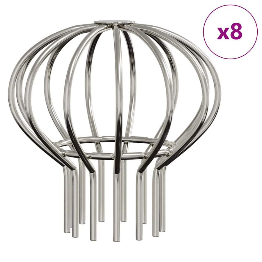 Bladvanger voor goot 8 pcs Zilver 75 mm Roestvrij staal