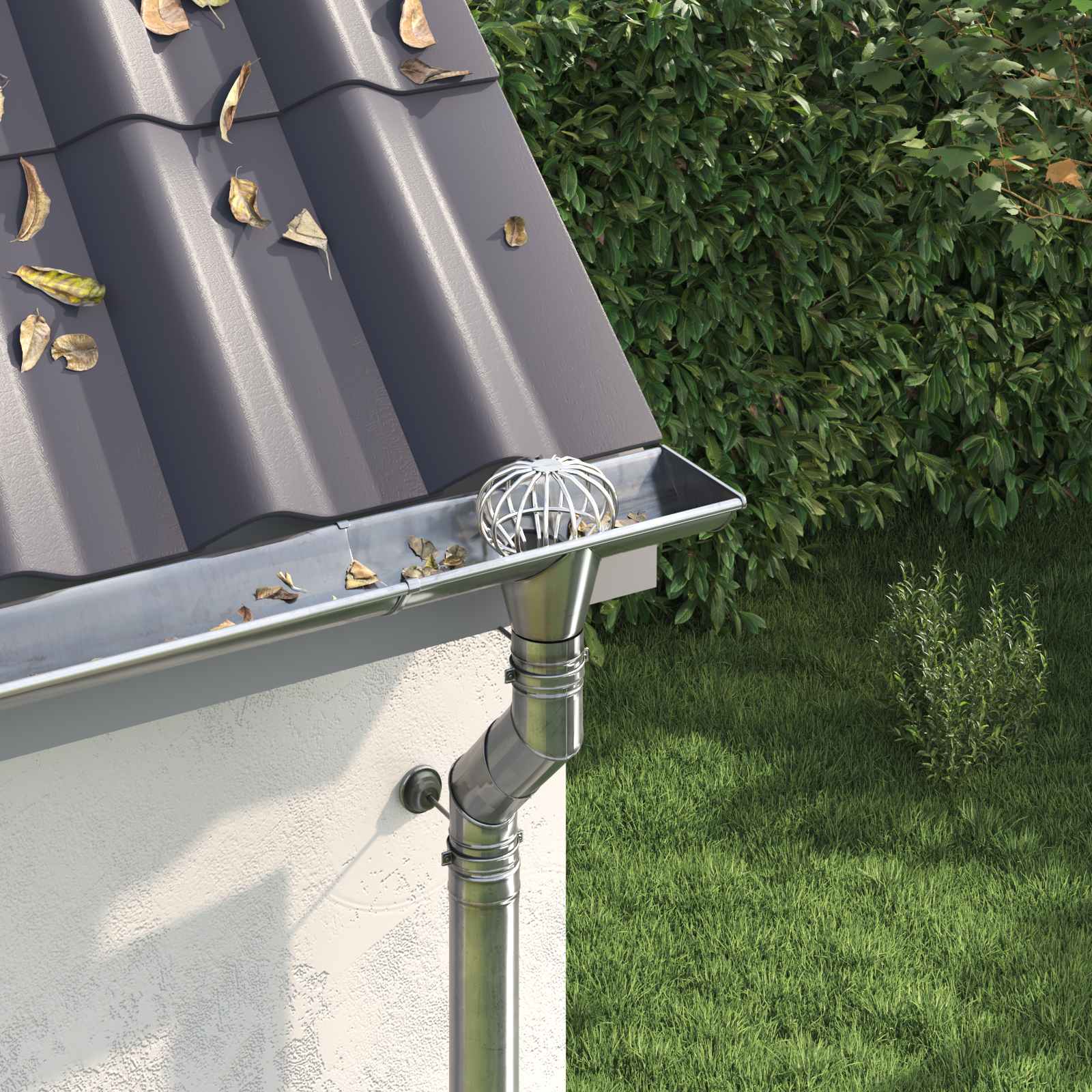 Bladvanger voor goot 2 pcs Zilver 110 mm Roestvrij staal