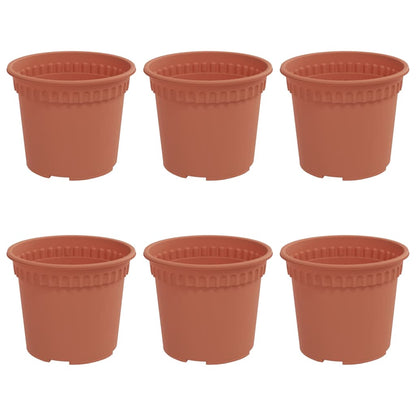 Ronde Bloempot 6 pcs Baksteenrood Ø 12,5 x 10 cm Kunststof