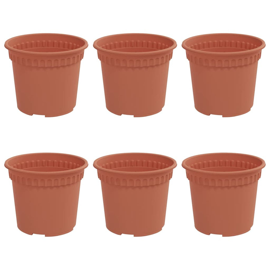 Ronde Bloempot 6 pcs Baksteenrood Ø 12,5 x 10 cm Kunststof