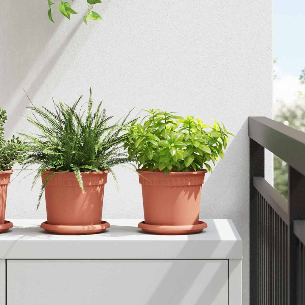 Ronde Bloempot 6 pcs Baksteenrood Ø 15 x 12 cm Kunststof