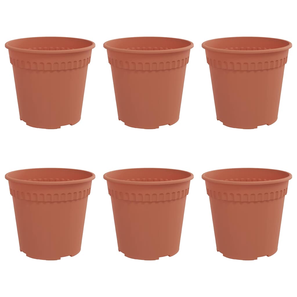 Ronde Bloempot 6 pcs Baksteenrood Ø 19 x 16 cm Kunststof