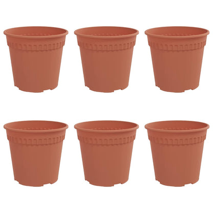 Ronde Bloempot 6 pcs Baksteenrood Ø 19 x 16 cm Kunststof