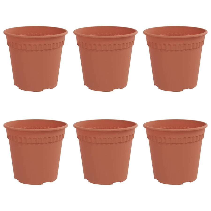 Ronde Bloempot 6 pcs Baksteenrood Ø 19 x 16 cm Kunststof