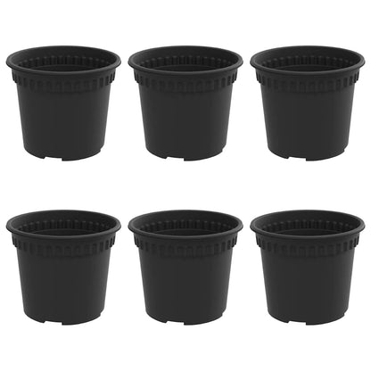 Ronde Bloempot 6 pcs Zwart Ø 12,5 x 10 cm Kunststof