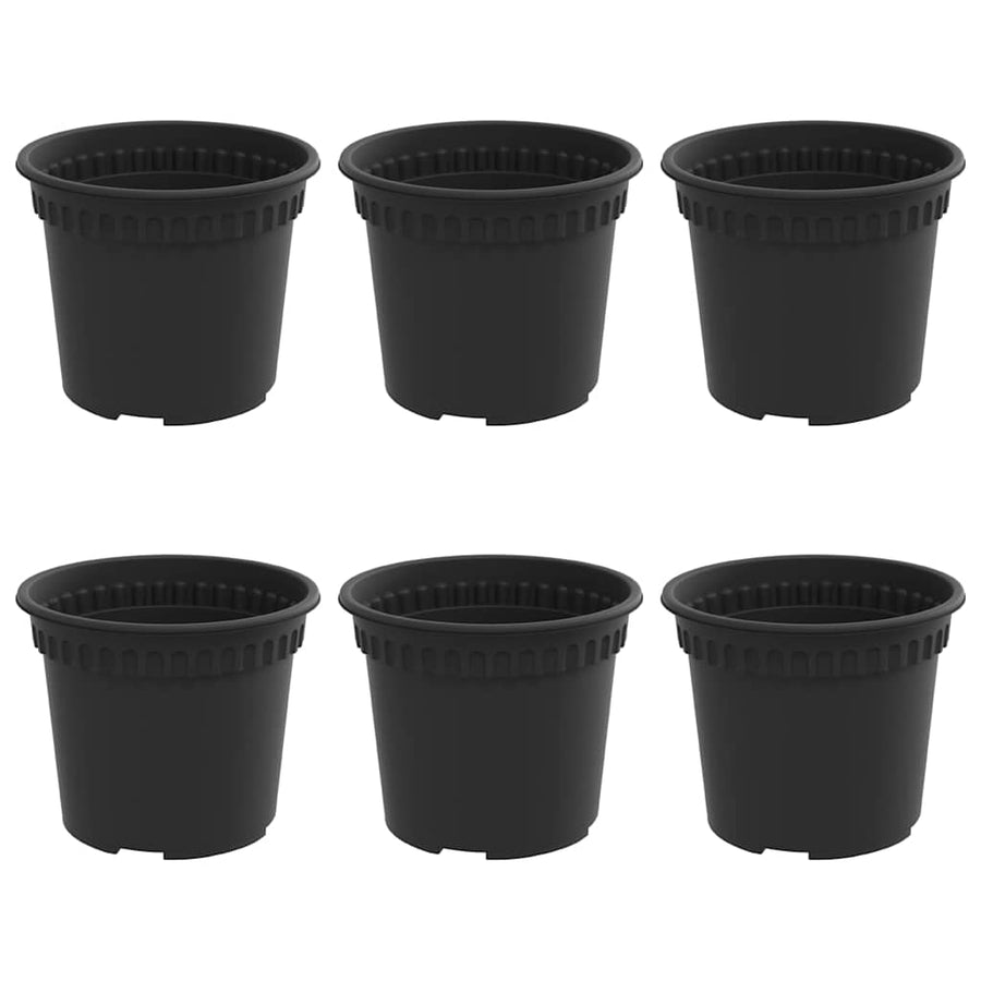 Ronde Bloempot 6 pcs Zwart Ø 12,5 x 10 cm Kunststof
