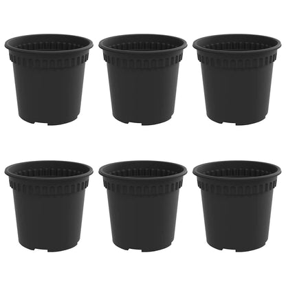 Ronde Bloempot 6 pcs Zwart Ø 15 x 12 cm Kunststof